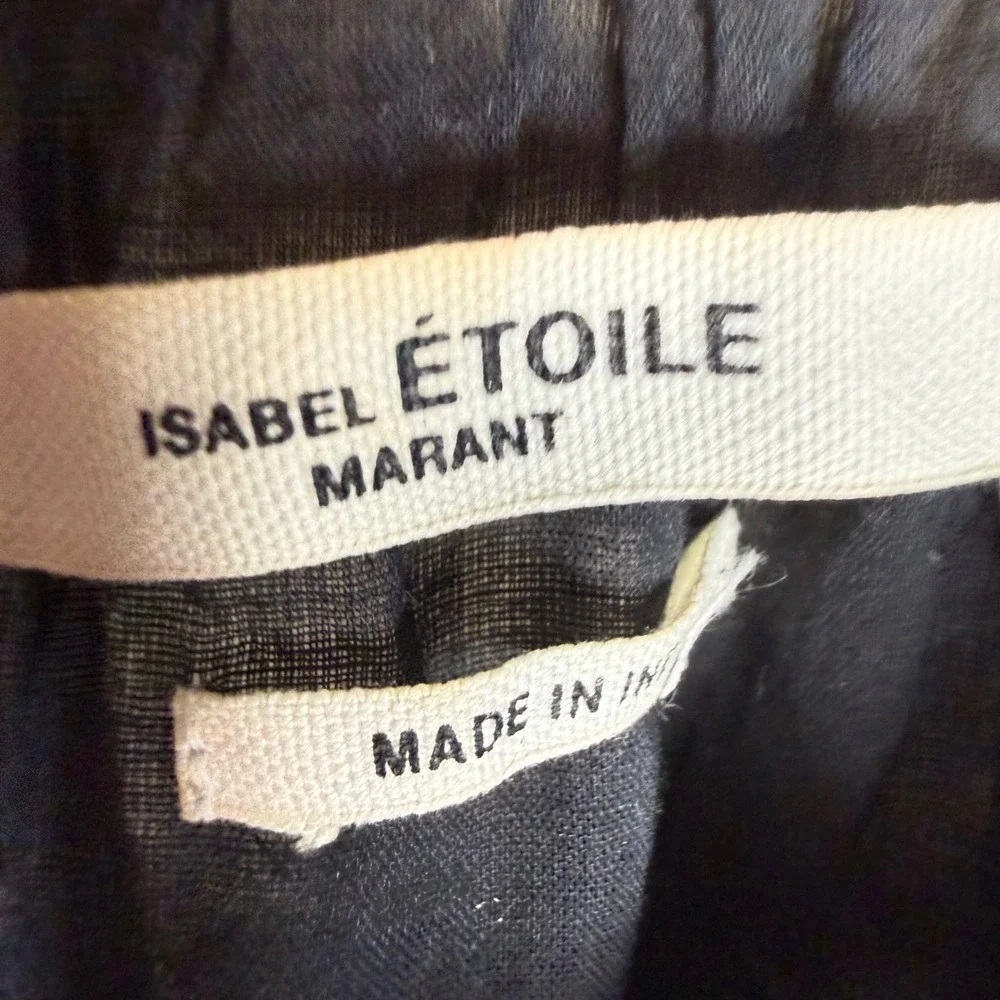 Isabel Marant‎ Etoile Lyin Dress Women Med Black White Embroidered Tiered Boho